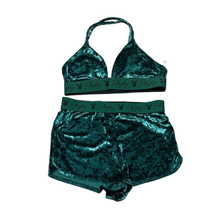 PLAYBOY Emerald Velvet Women's Pajama Set